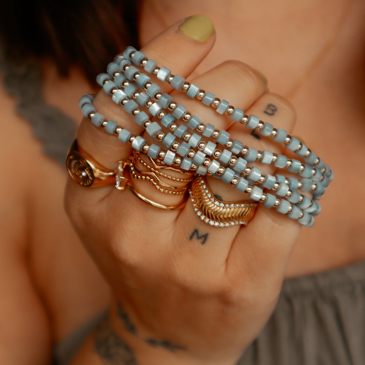 Bora Bora Blue Pearl Bitty Stacker