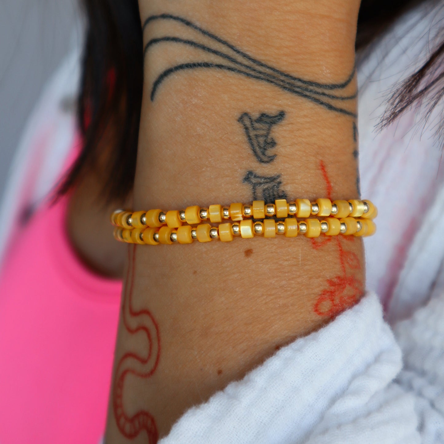 Canary Yellow Pearl Bitty Stacker