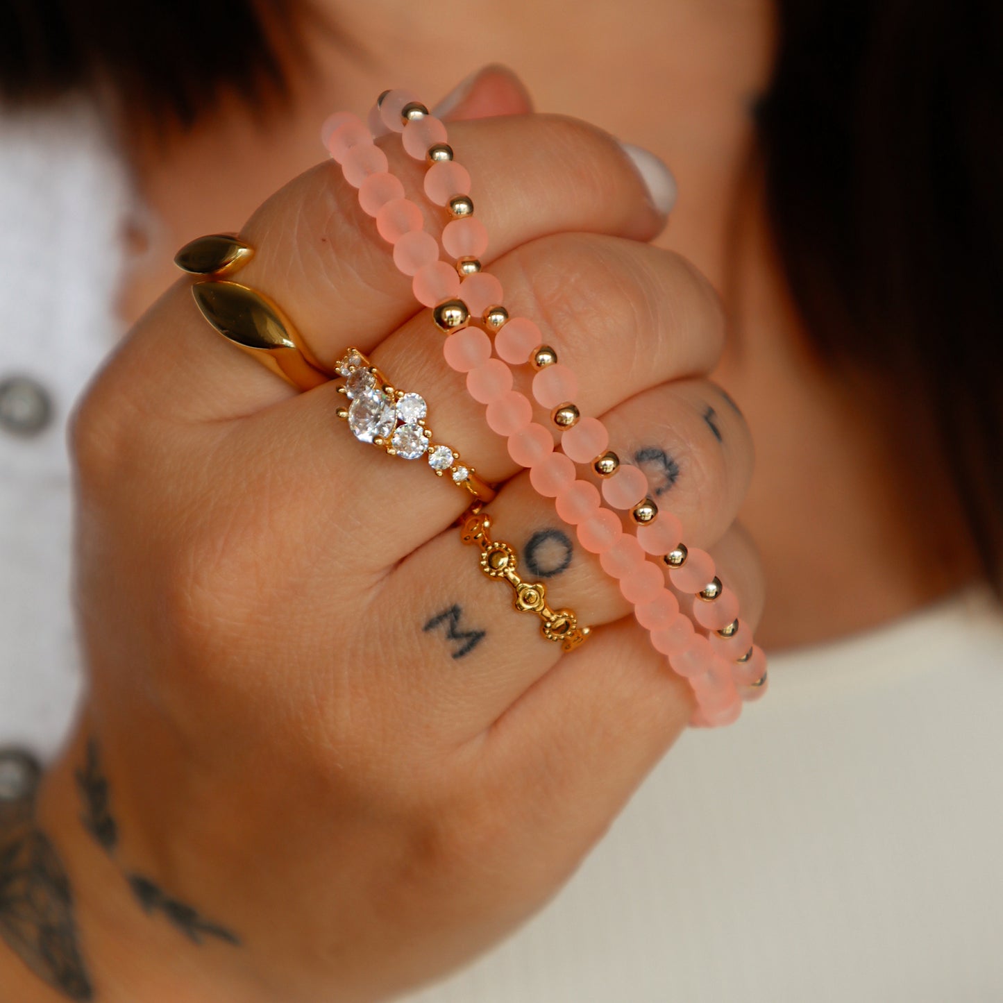 Casey Neon Coral Matte Bitty Stacker