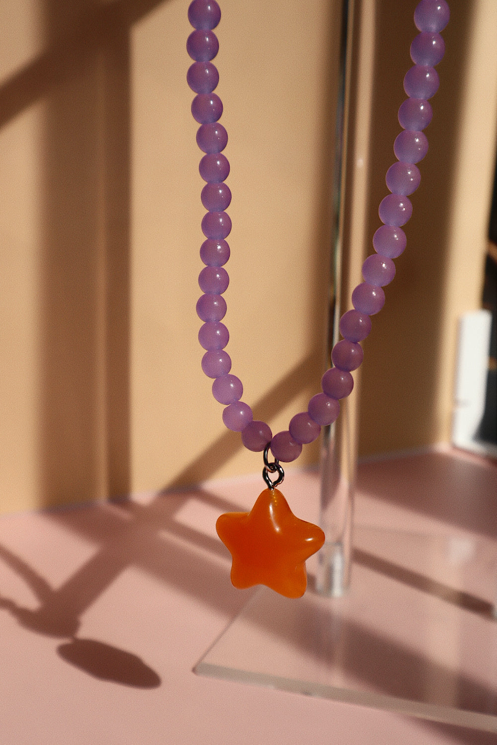 Clueless Necklace- Tangerine/Lilac