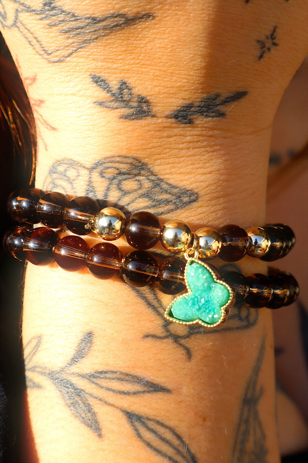 Elara Smoked Agate Stacker