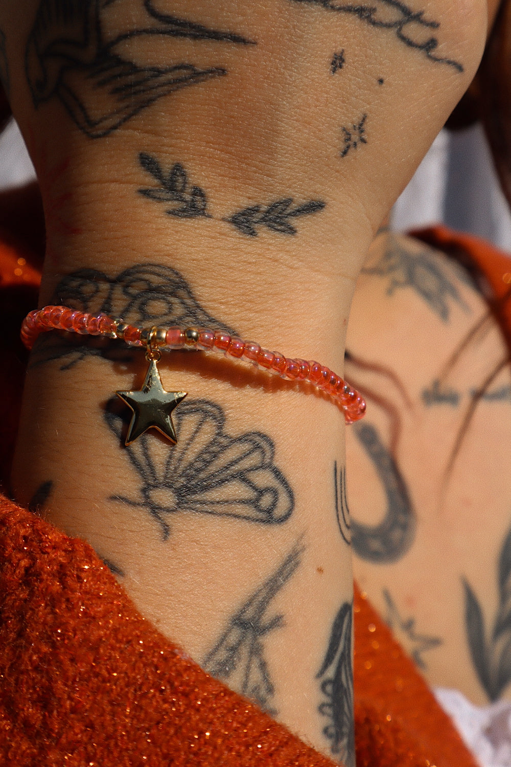 Elizabeth Taylor Rainbow Orange Friendship Bracelet