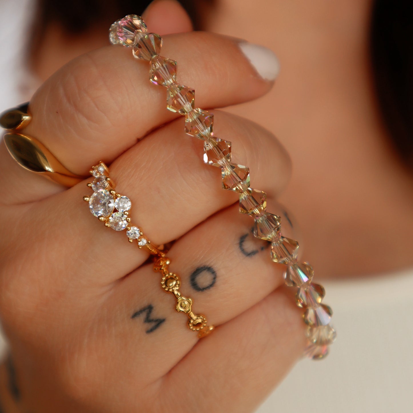 Evie Unicorn Swarovski Stacker