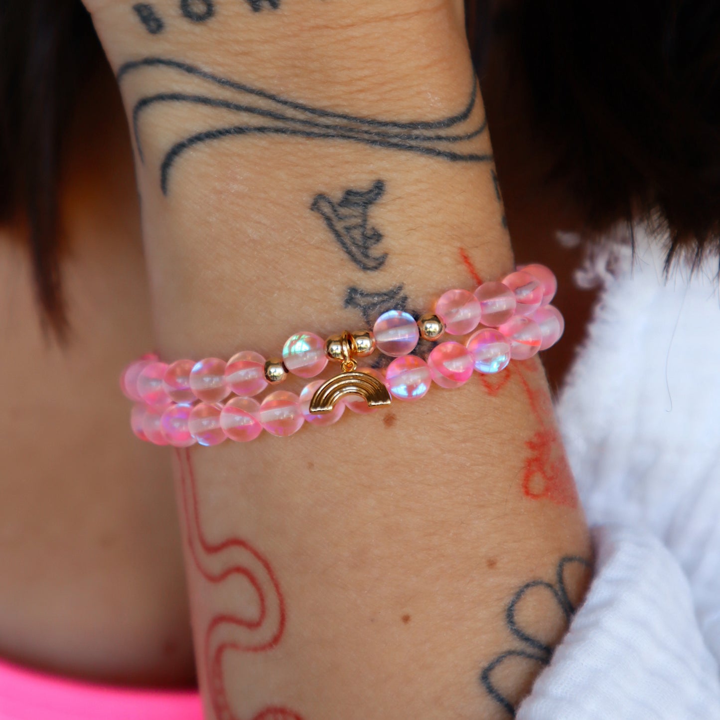 Flamingo Moonstone Stacker