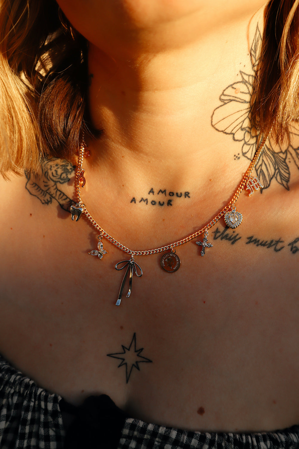 Florence Mixed Metal Charm Necklace