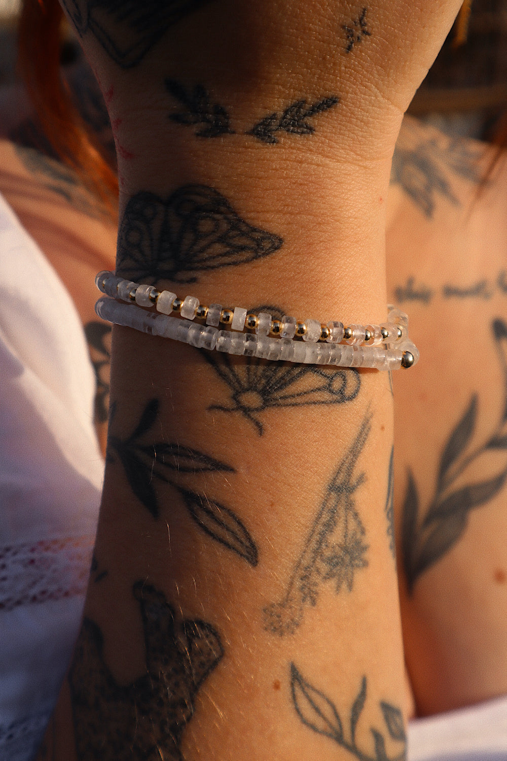 Helena Milky Moonstone Stacker