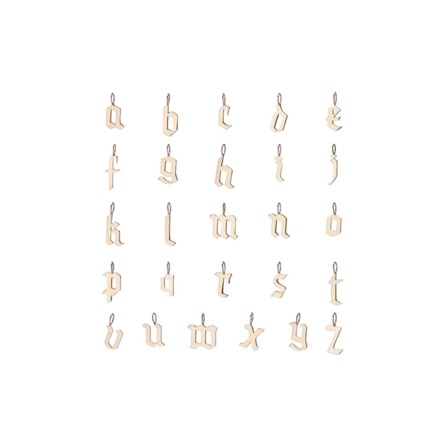 Old English Lowercase Initial Charms