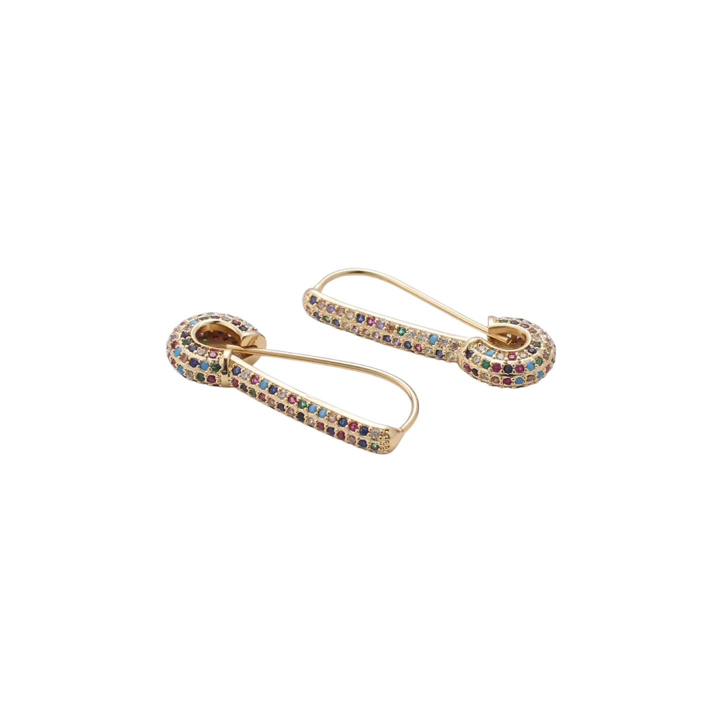 Maxine Rainbow Safety Pin Earring