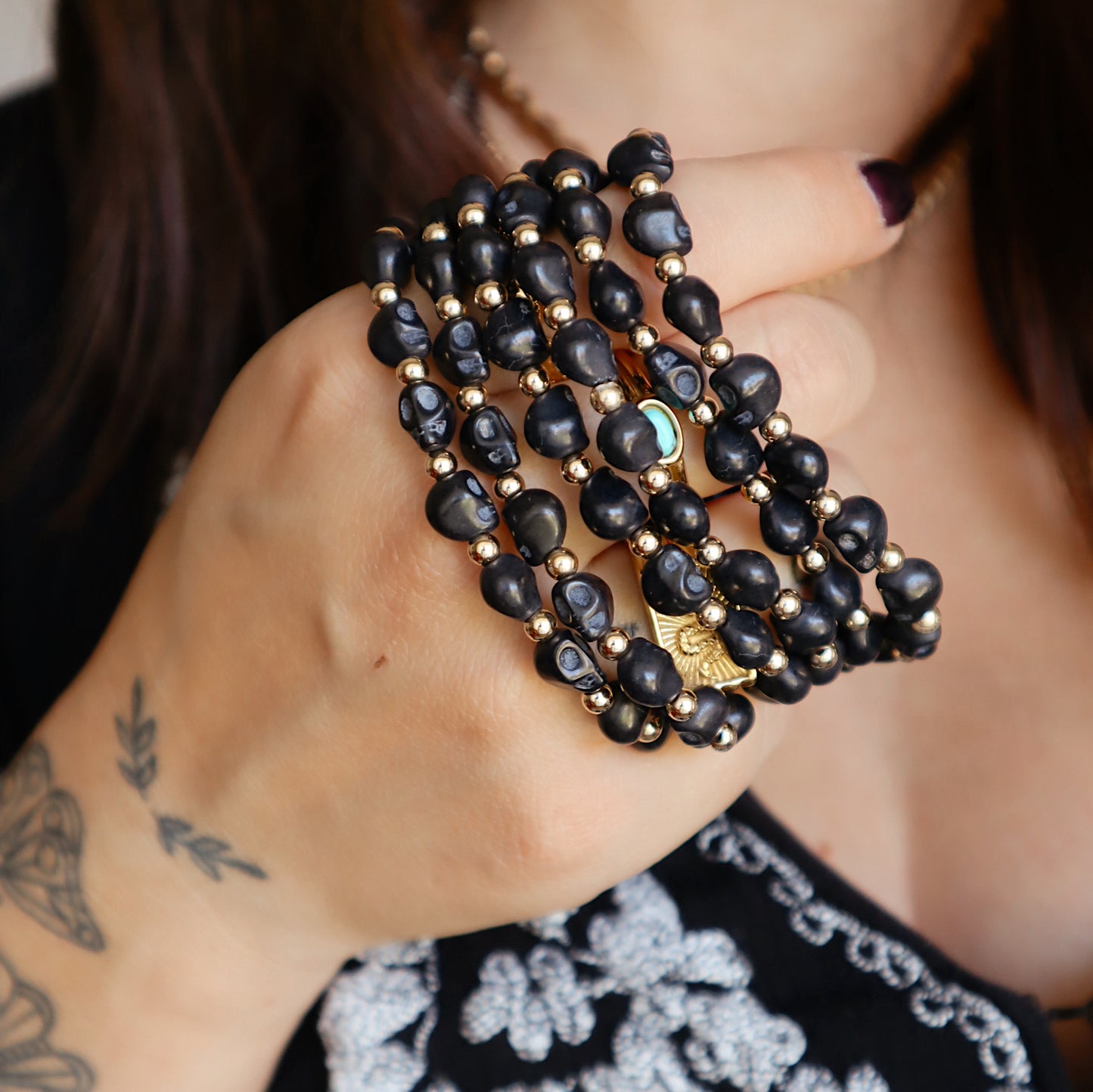 Pheonix Skull Stacker - Onyx