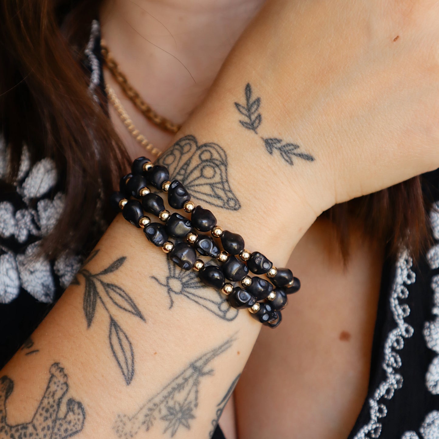 Pheonix Skull Stacker - Onyx