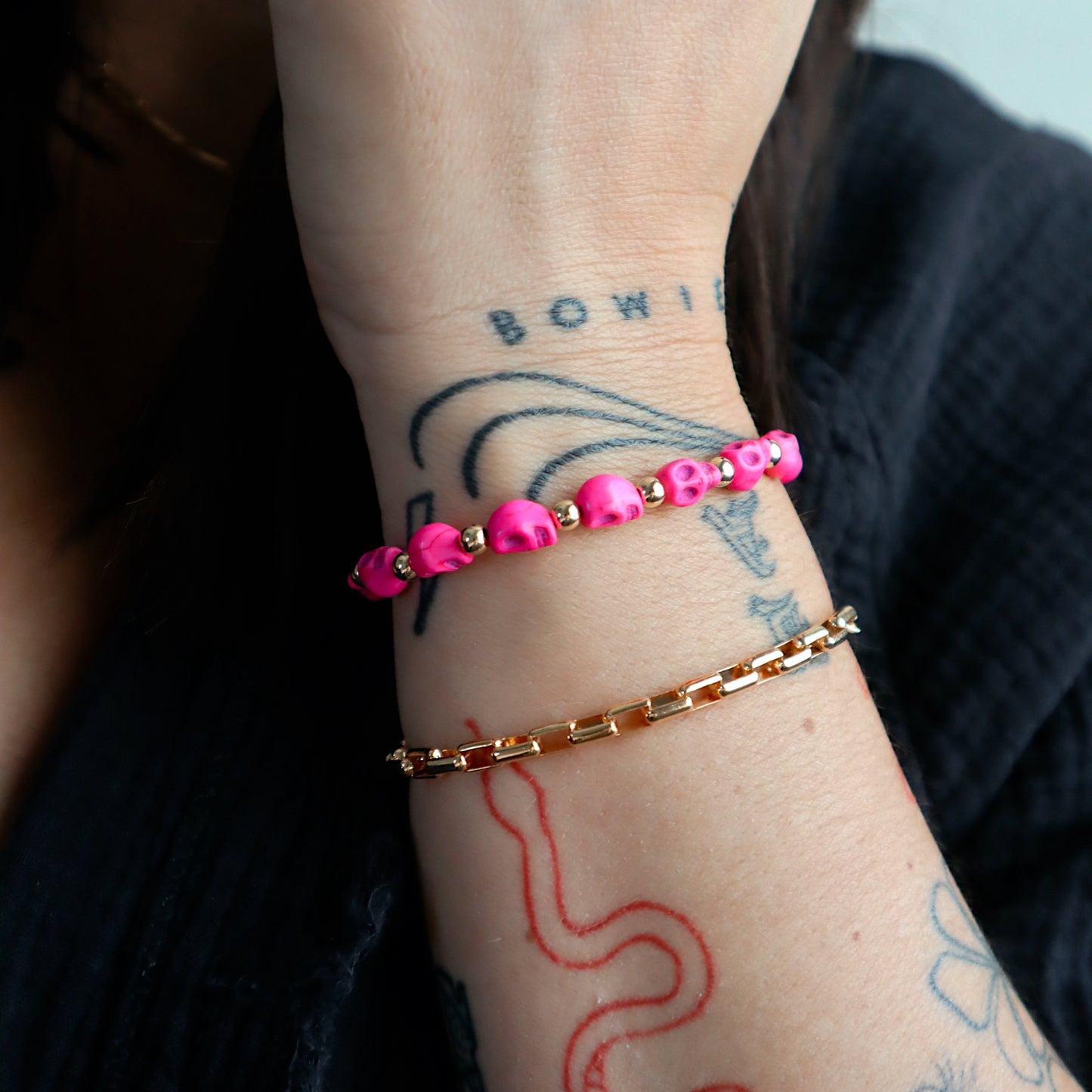 Pheonix Skull Stacker - Hot Pink