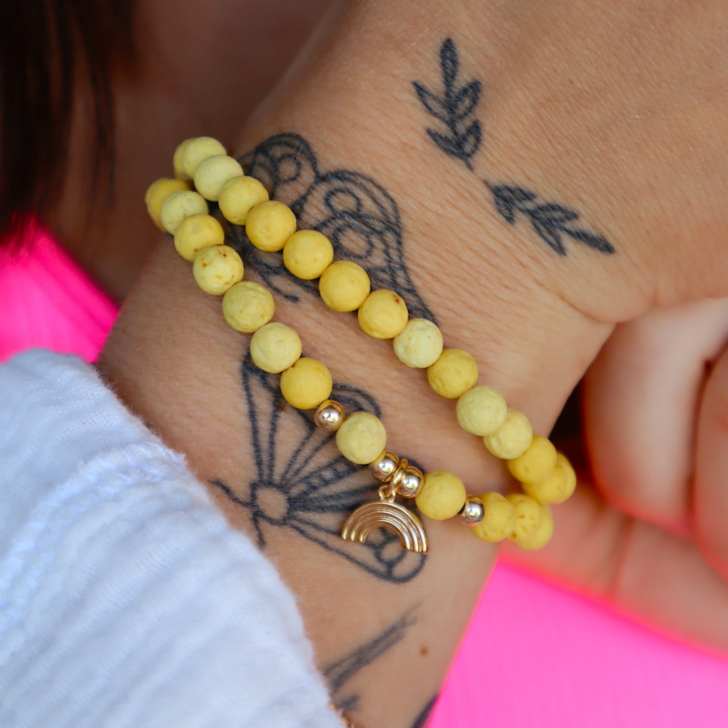 Pineapple Yellow Lavastone Stacker