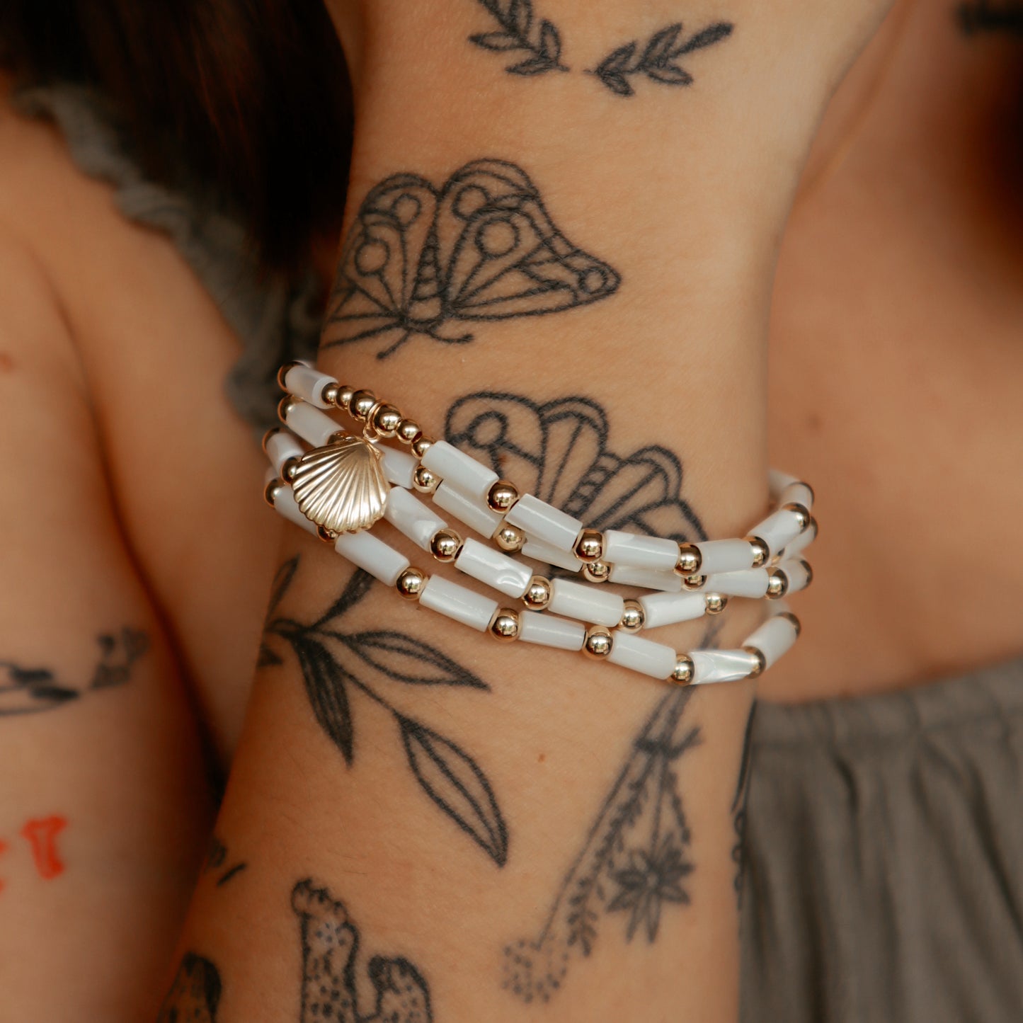 Silas White Pearl Stacker