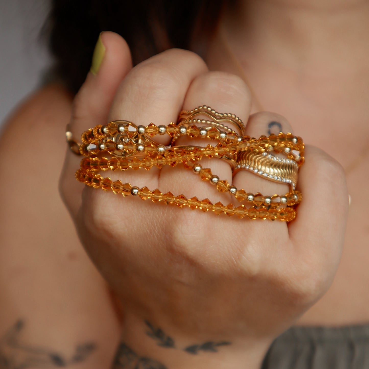Sol Topaz Bitty Swarovski Stacker