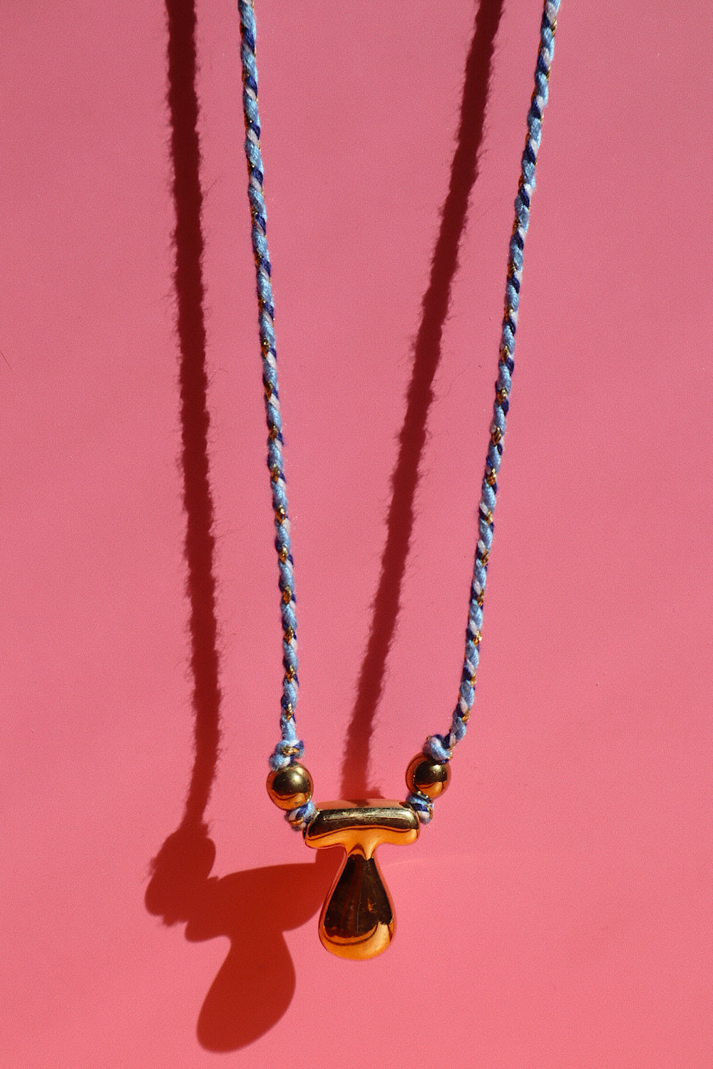 Blue Braided Necklace- T