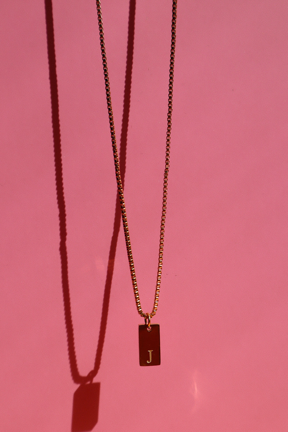 Dainty Tag Necklace- J