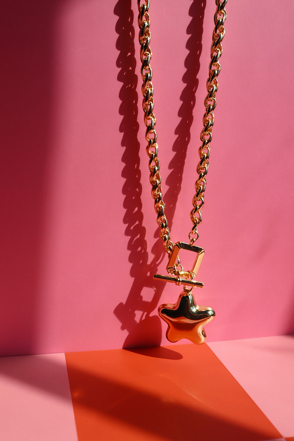 Puffed Star Toggle Necklace