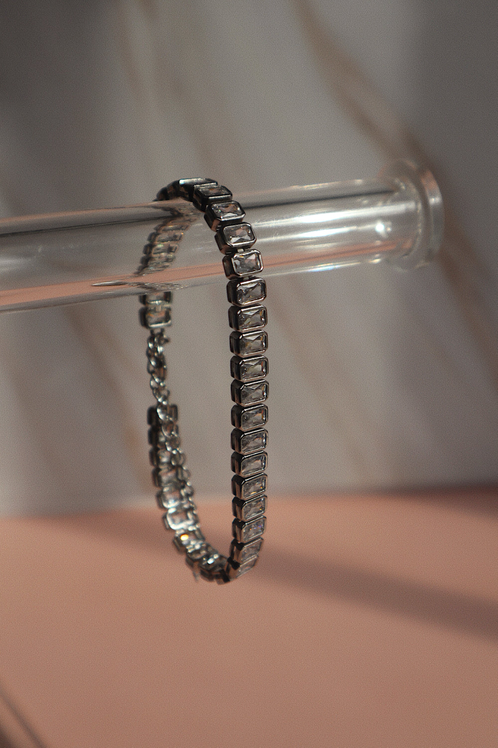 Bezel CZ Bracelet- Silver