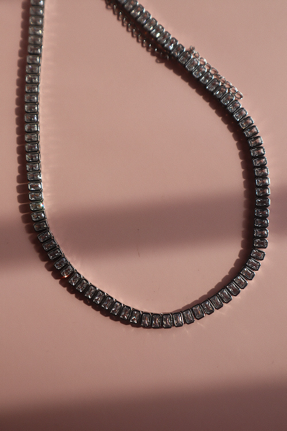 Bezel CZ Necklace- Silver