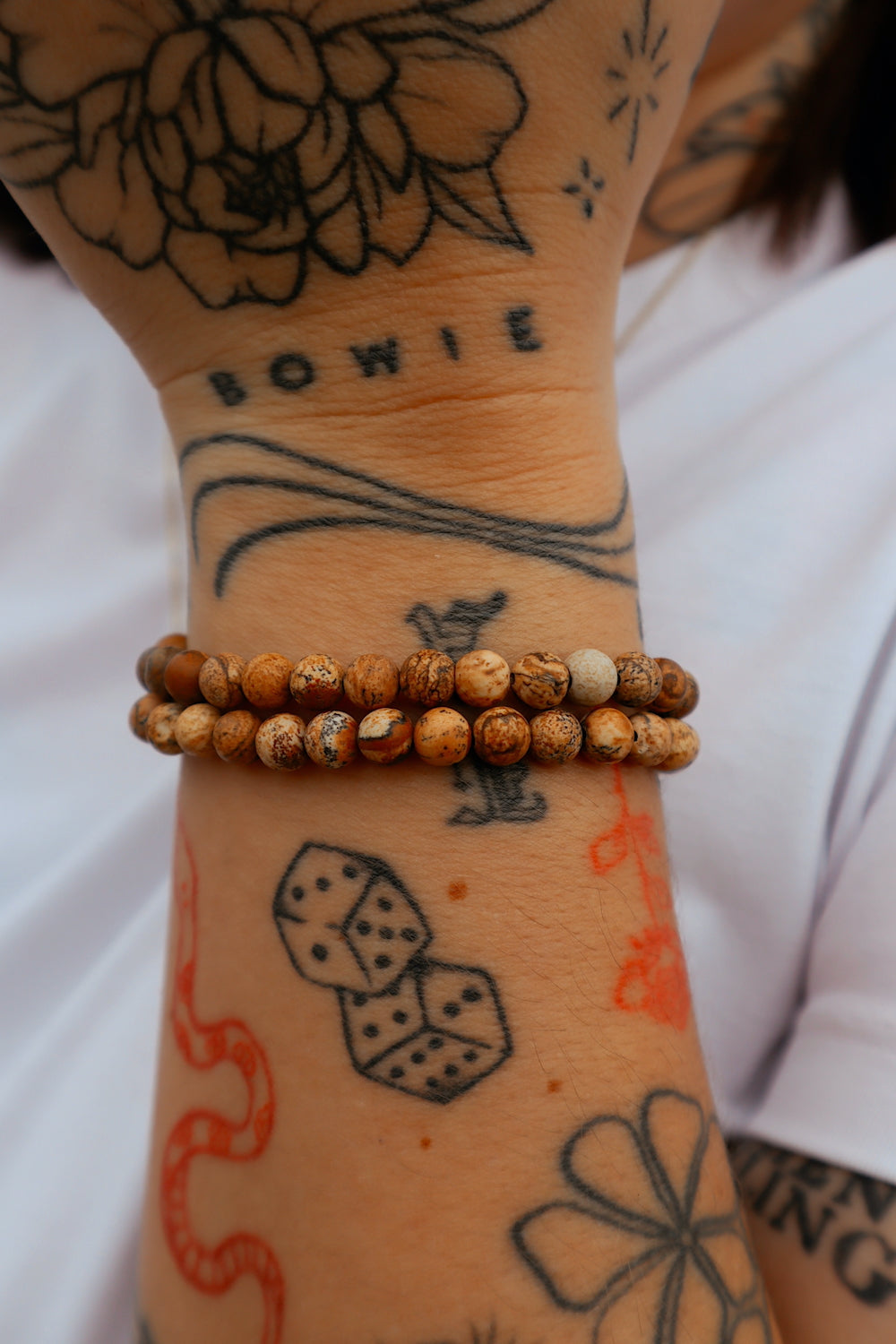 Matte Brown Jasper Stacker
