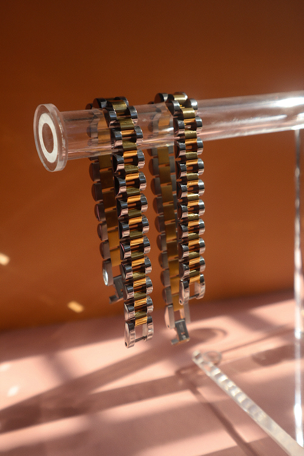 Mixed Metal Watchband Bracelet