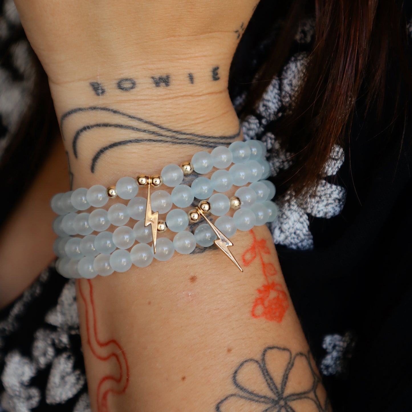 Cyrus Baby Blue Agate Stacker