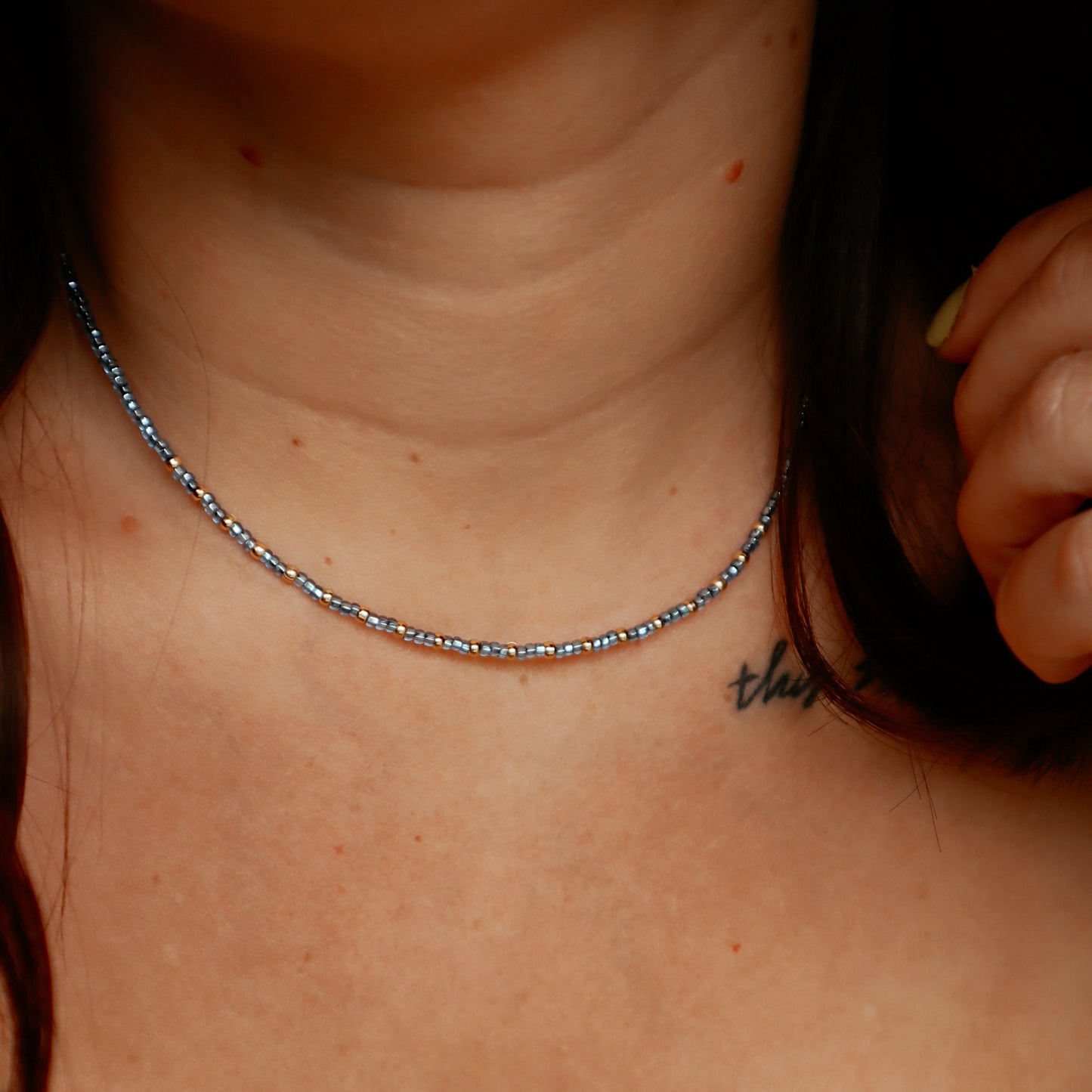 The Dayton Choker- Transparent Indigo