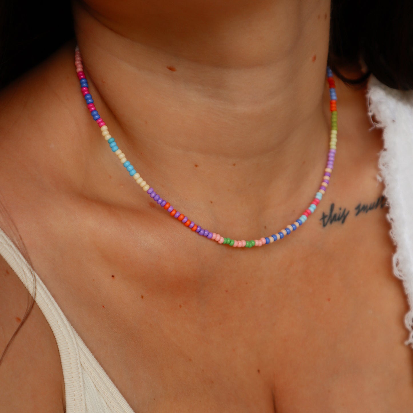 The Slater Beaded Necklace- Lavender Haze