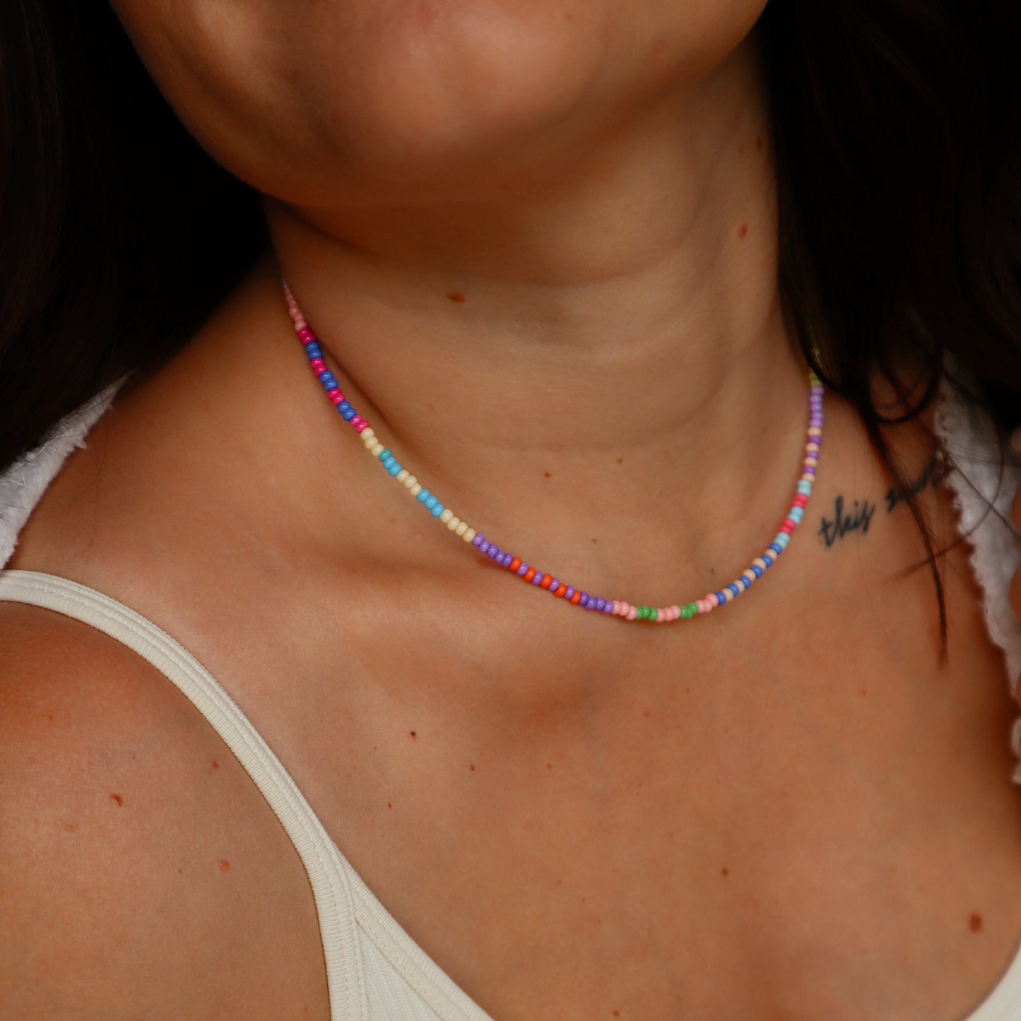 The Slater Beaded Necklace- Lavender Haze