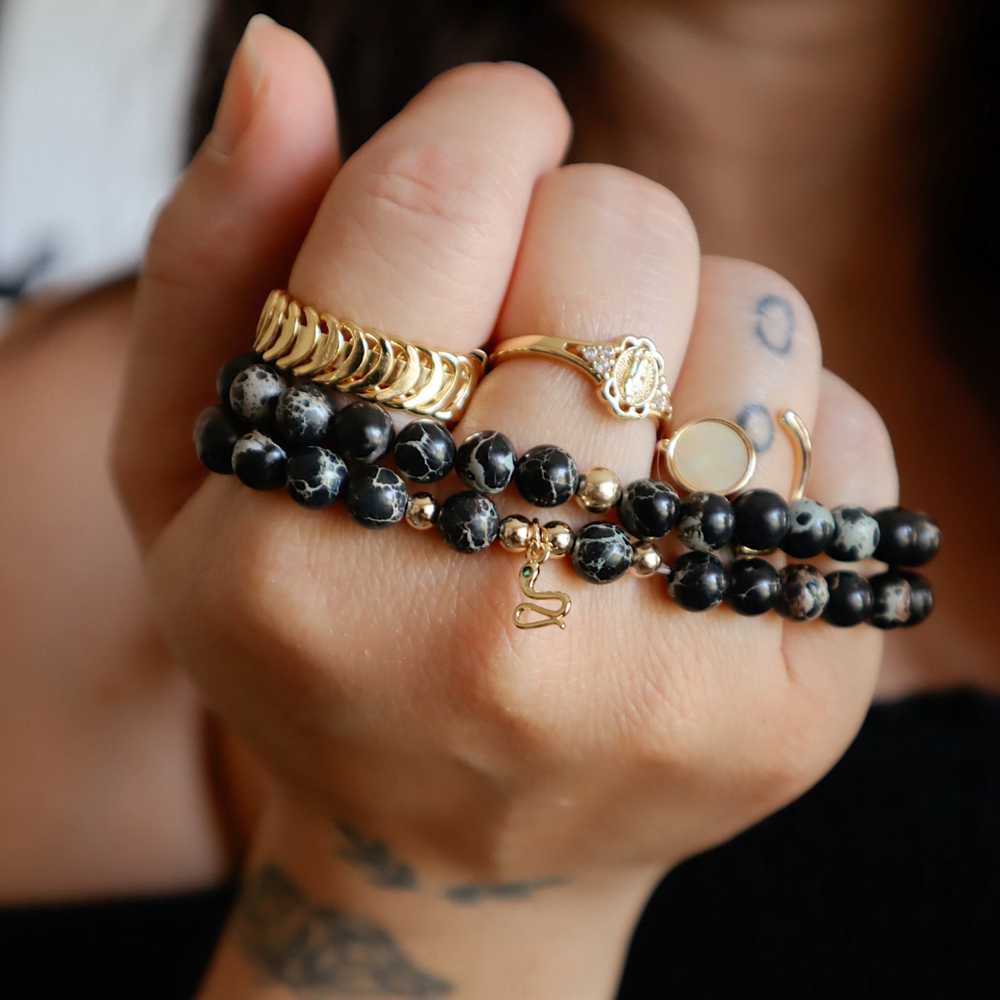 Wendesday Onyx Jasper Stacker