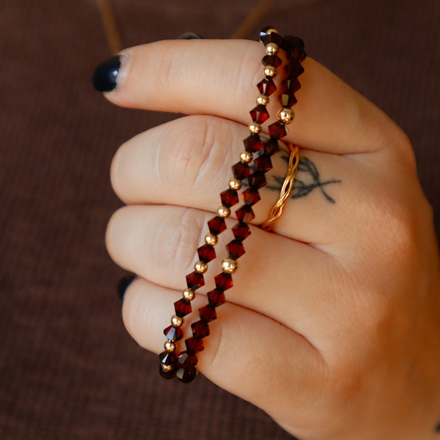 Whiskey Brown Bitty Swarovski Stacker