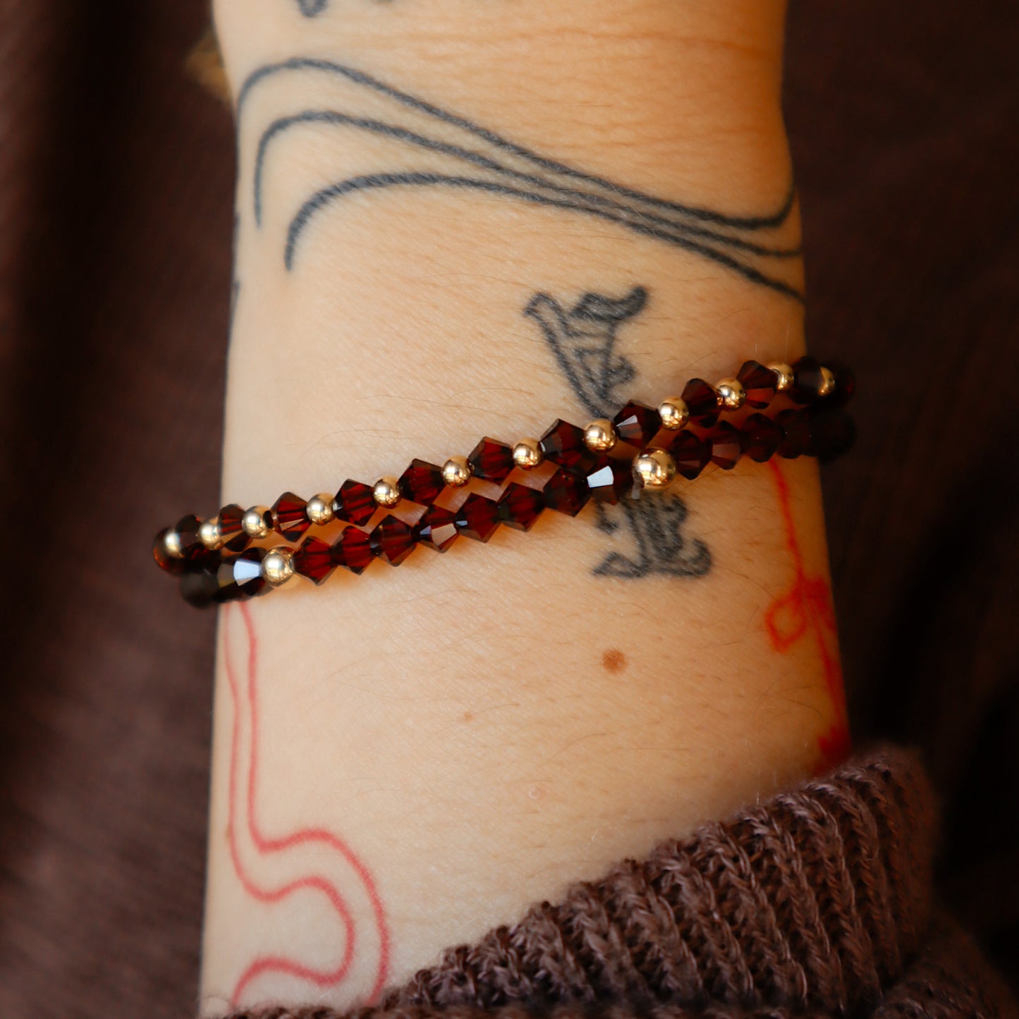 Whiskey Brown Bitty Swarovski Stacker