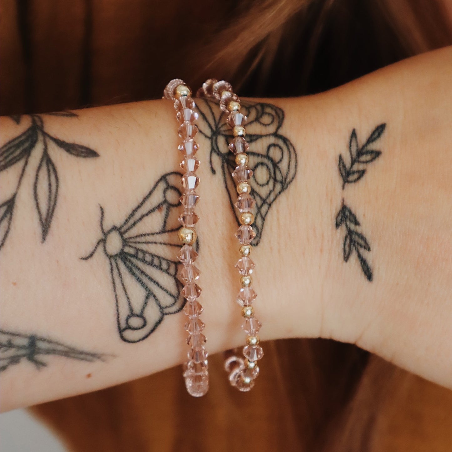 Emmeline Blush Swarovski Bitty Stacker