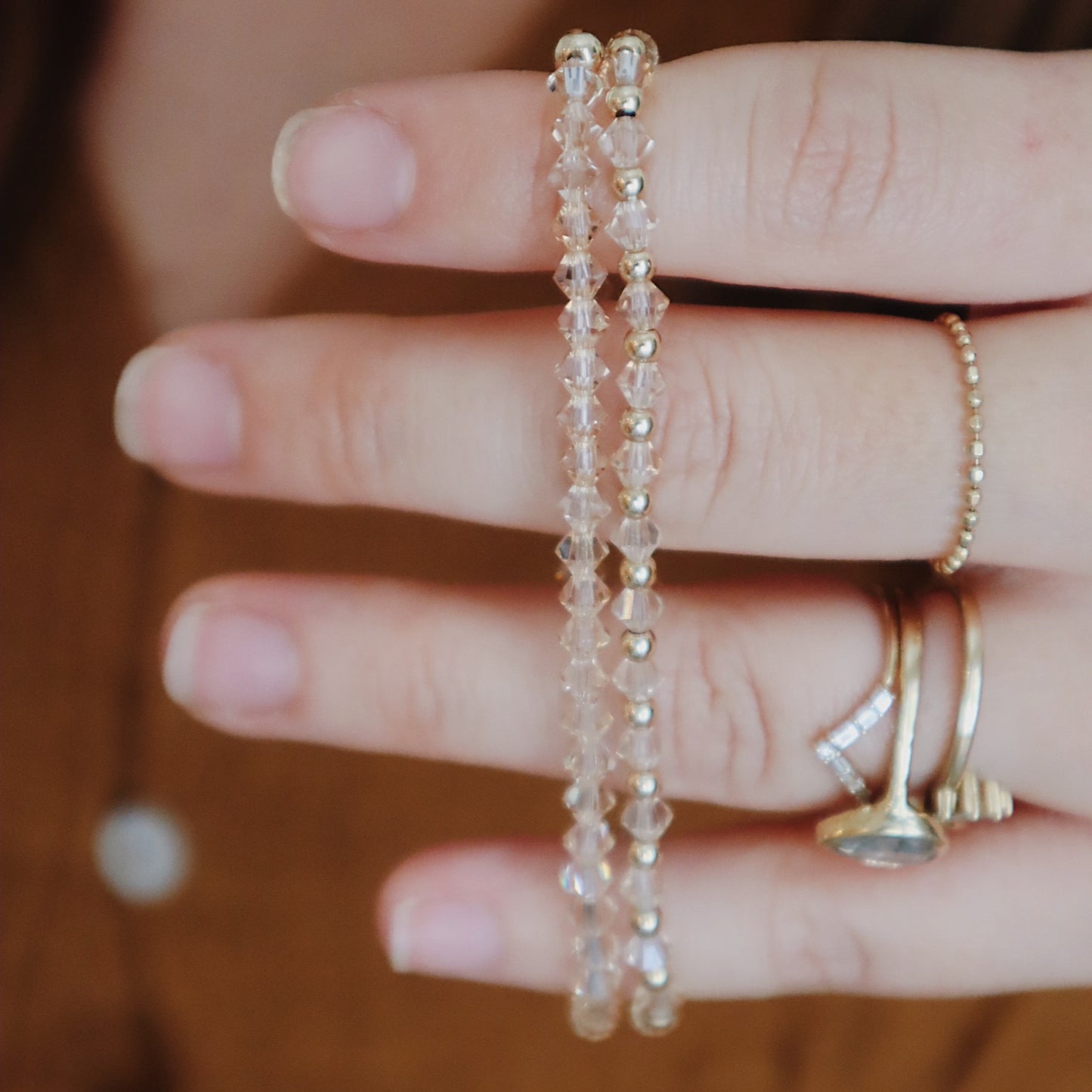 Lucille Champagne Bitty Swarovski Stacker