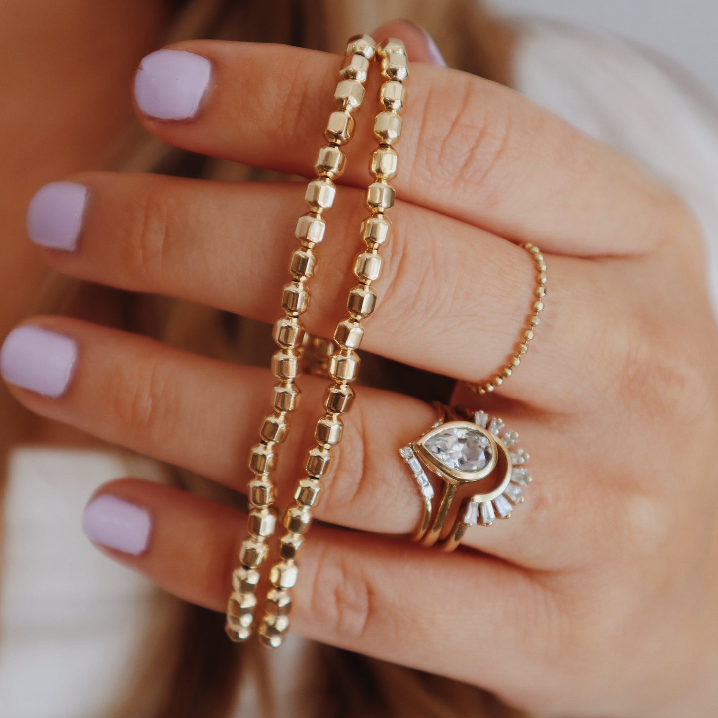 Pebble Gold Filled Stacker