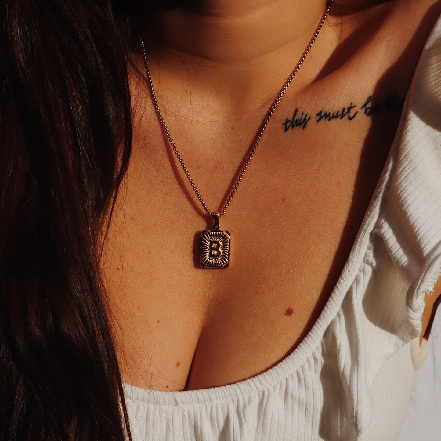 Thank U Next Initial Card Necklace