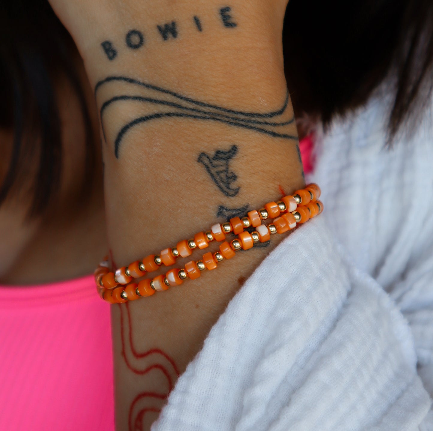 California Tangerine Bitty Pearl Stacker