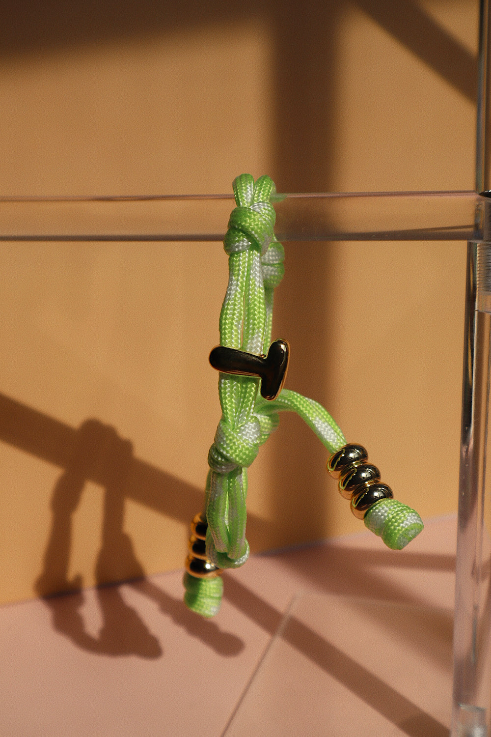 Camp Initial Bracelet- Neon Green