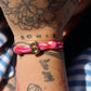 Camp Initial Bracelet- Hot Pink