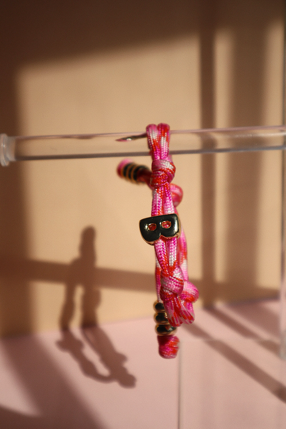 Camp Initial Bracelet- Hot Pink