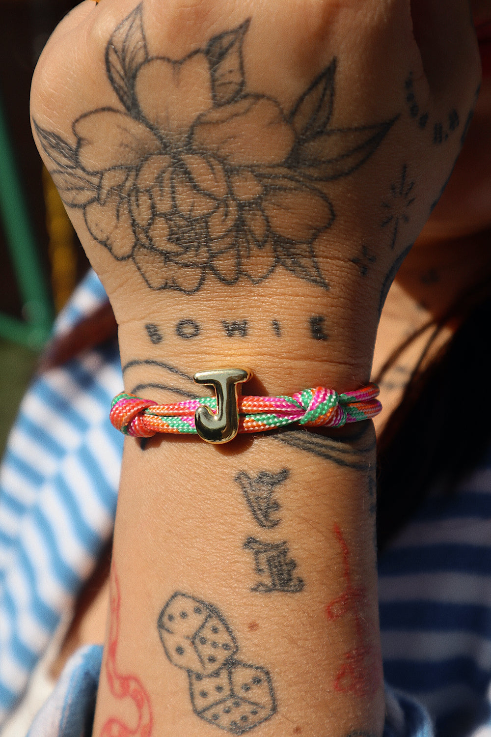 Camp Initial Bracelet- Sherbet
