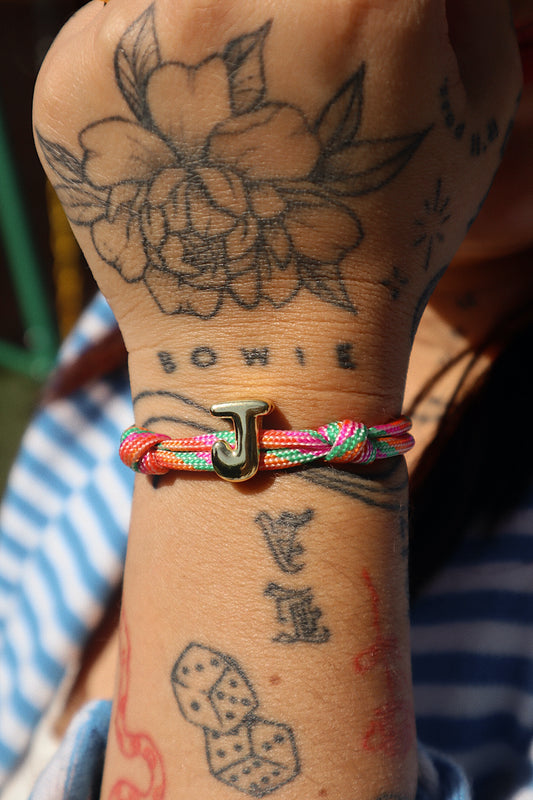 Camp Initial Bracelet- Sherbet