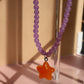 Clueless Necklace- Tangerine/Lilac