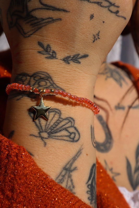 Elizabeth Taylor Rainbow Orange Friendship Bracelet