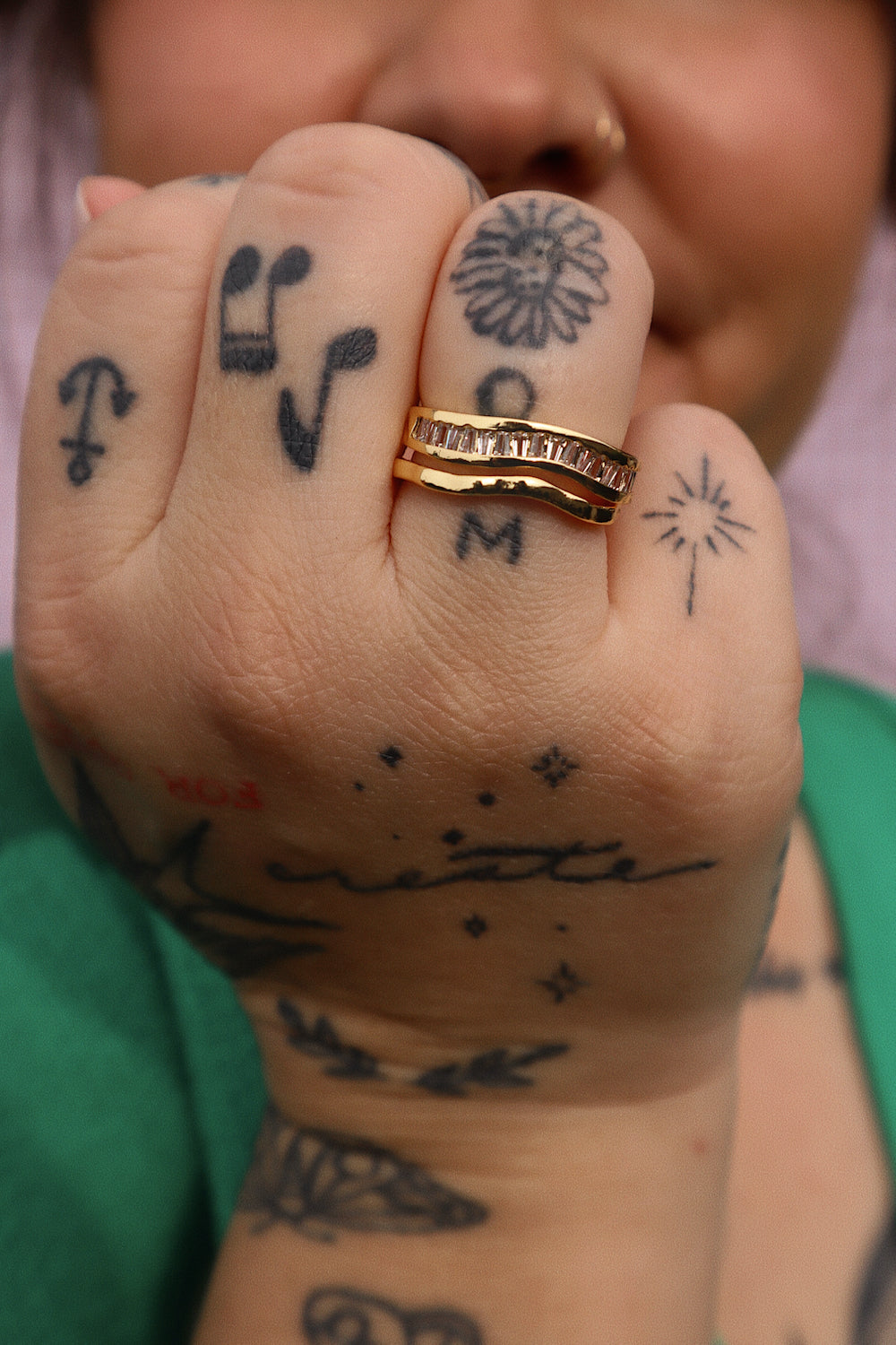 Esther Double Band Adjustable Ring