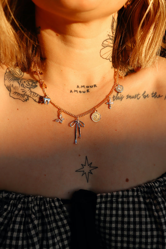 Florence Mixed Metal Charm Necklace