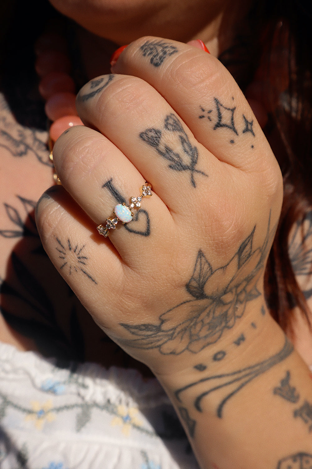 Gemma Opal Adjustable Ring