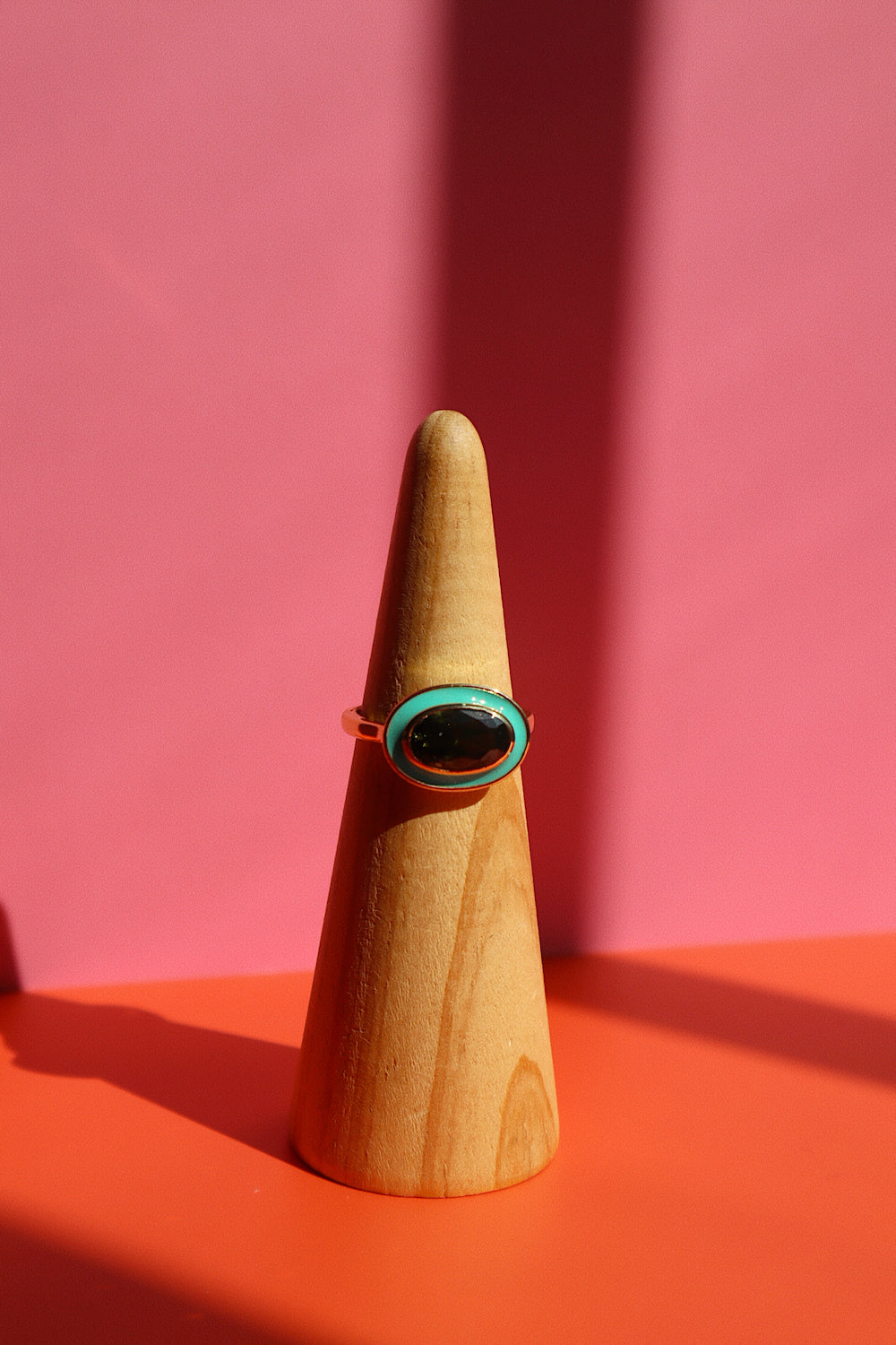 Ginger Adjustable Ring- Teal/Olive