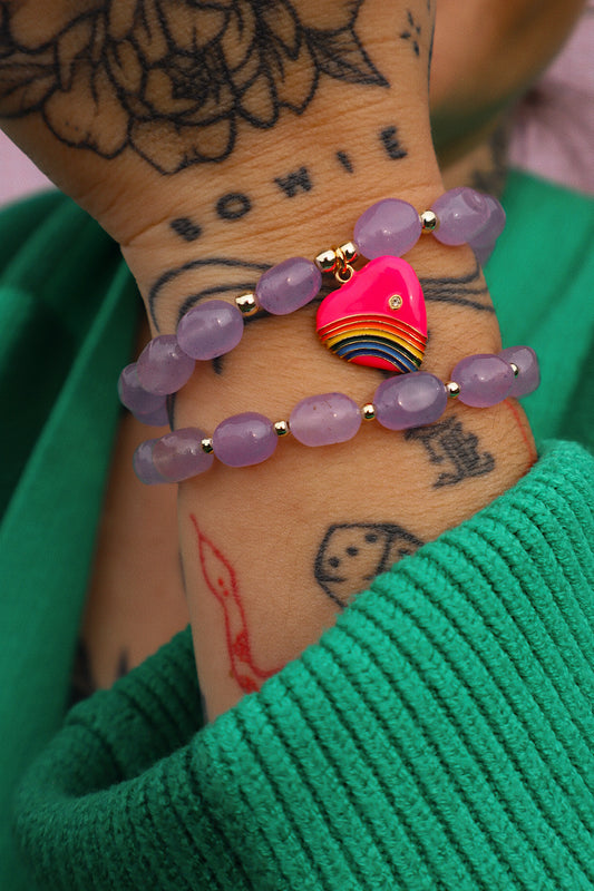 Gwen Lilac Pebble Bracelet
