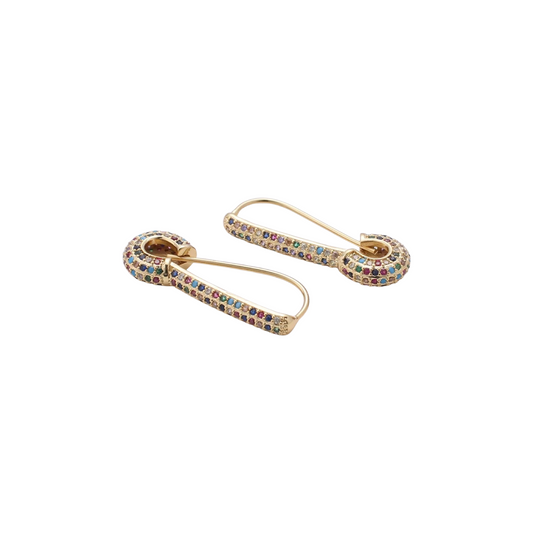 Maxine Rainbow Safety Pin Earring